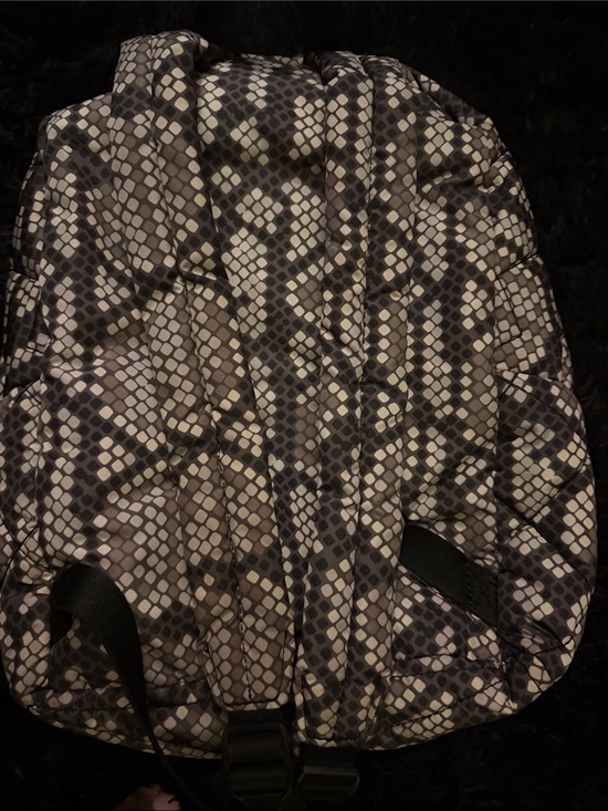 Marc Jacobs Quilted Snake-Pattern Backpack in Black and Cream